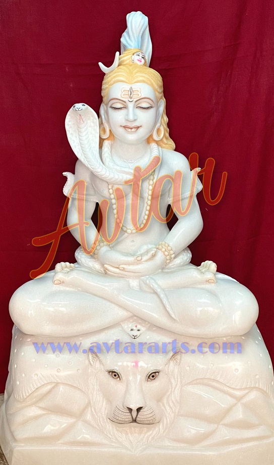 Pure White Shiva Marble Statue